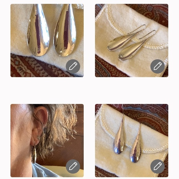 James Avery Sterling Silver Hammered Drop Earrings - Picture 2 of 2